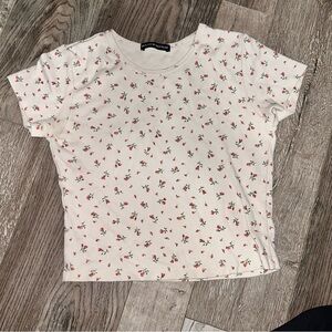 Brandy Melville White Floral Top